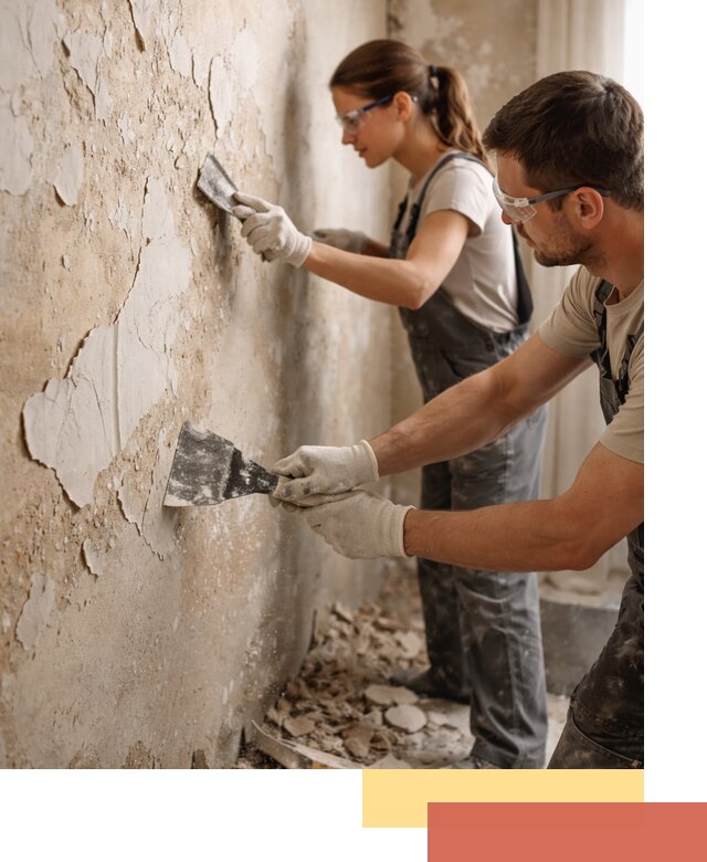 Снятие старой шпаклевки и подготовка поверхностей в Керчи