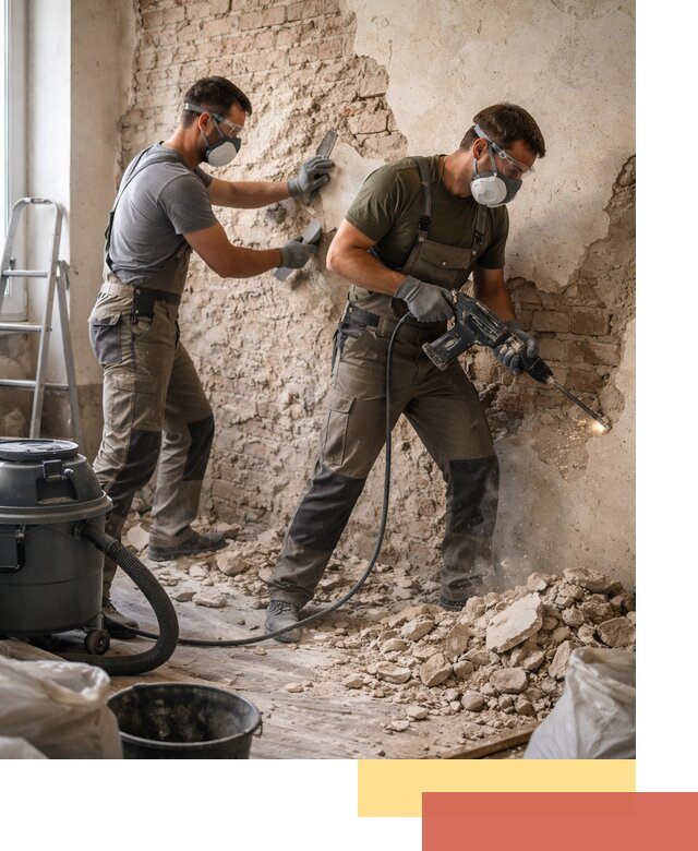 Демонтаж штукатурки со стен в Керчи быстро и аккуратно