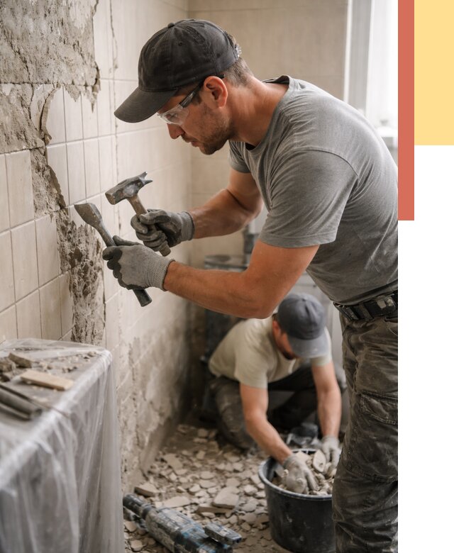 Демонтаж плитки со стен в Керчи от 868 руб. — быстро и недорого | ОТДЕЛОЧНИК-Крч