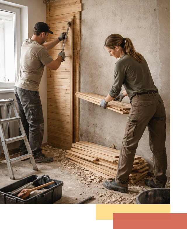 Демонтаж вагонки со стен в Керчи — профессиональный демонтаж