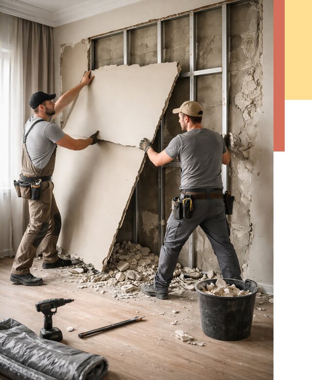 Демонтаж гипсокартона со стен в Керчи от 357 руб. — услуги демонтажа | ОТДЕЛОЧНИК-Крч