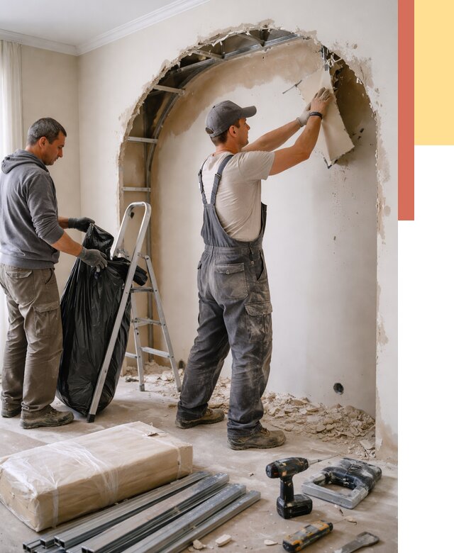 Демонтаж арки из гипсокартона в Керчи от 3574 руб. — услуги под ключ | ОТДЕЛОЧНИК-Крч