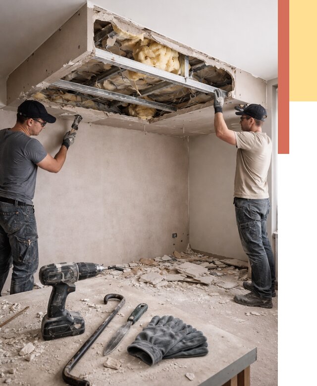 Демонтаж короба из гипсокартона в Керчи от 1552 руб. — быстро и недорого | ОТДЕЛОЧНИК-Крч