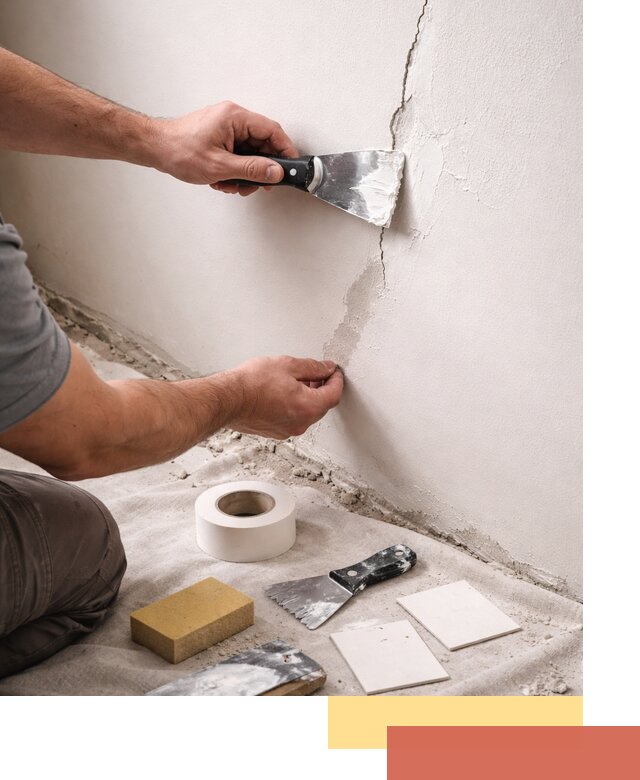 Заделка трещин и сколов в стенах и потолках в Керчи