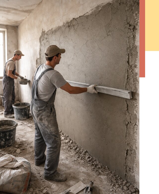 Цементная штукатурка стен в Керчи от 4595 руб/м2 — быстро и недорого | ОТДЕЛОЧНИК-Крч