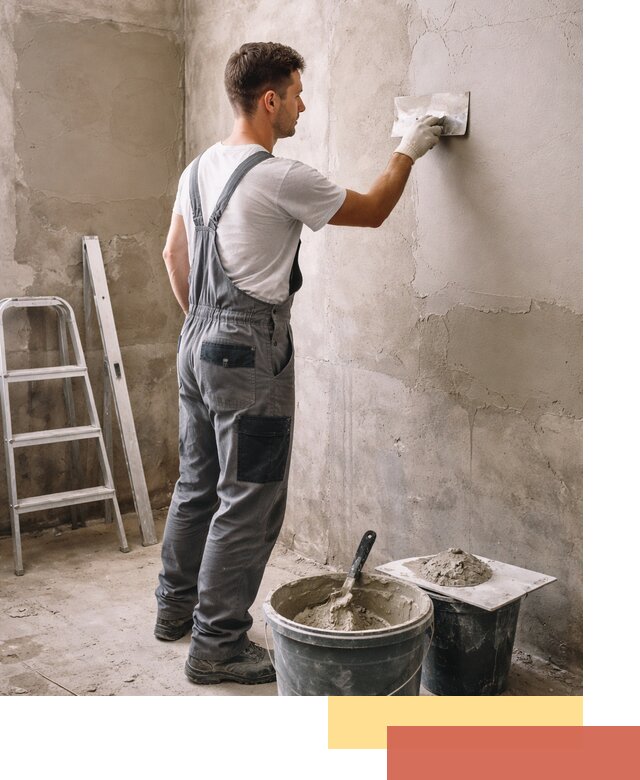 Штукатурка стен в ванной под ключ в Керчи