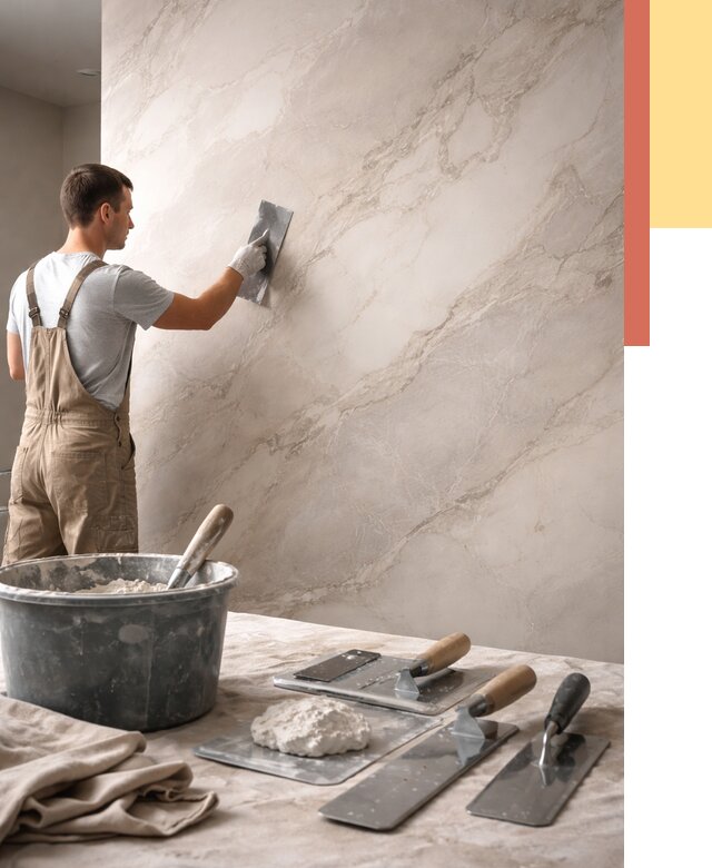 Декоративная штукатурка под мрамор в Керчи от 2859 руб./м² — быстро и недорого | ОТДЕЛОЧНИК-Крч