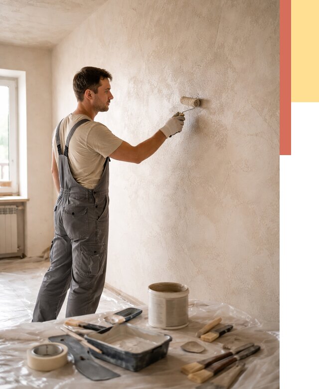 Нанесение лессирующей краски по декоративке в Керчи от 1787 руб. | ОТДЕЛОЧНИК-Крч