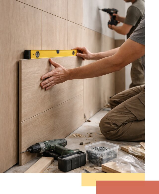 Профессиональный монтаж МДФ панелей на стены в Керчи