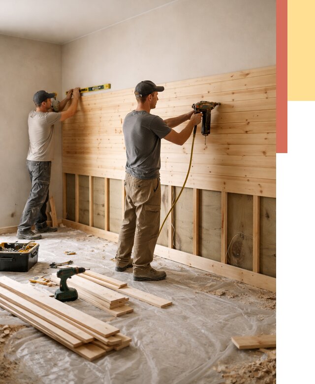 Монтаж деревянной вагонки на стены в Керчи от 7659 руб. | Услуги монтажа вагонки | ОТДЕЛОЧНИК-Крч