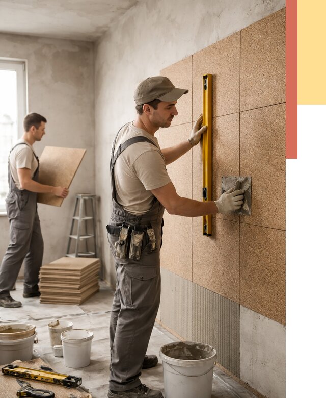 Монтаж пробковых панелей на стены в Керчи от 3574 руб. — ОТДЕЛОЧНИК-Крч