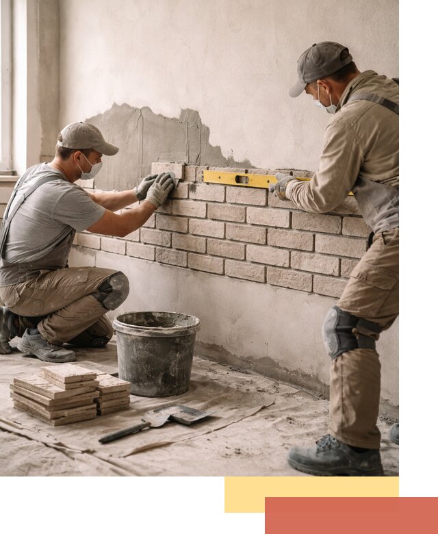 Монтаж декоративного кирпича профессионально в Керчи