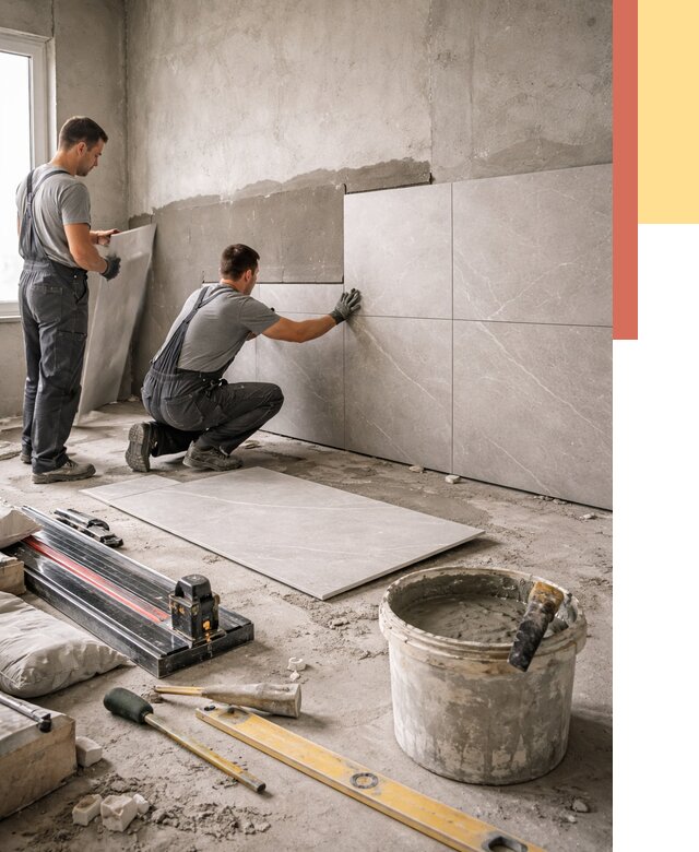 Облицовка стен керамогранитом в Керчи от 4289 руб./м² — услуги под ключ | ОТДЕЛОЧНИК-Крч