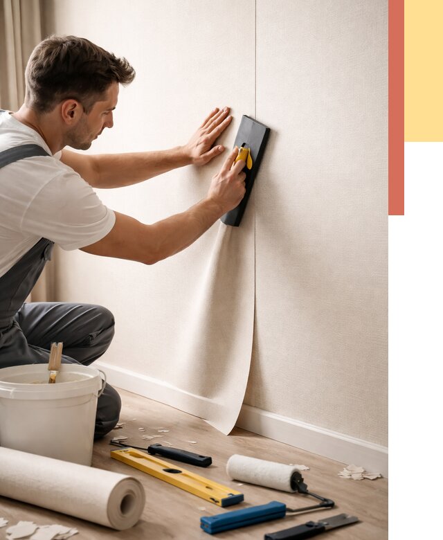 Поклейка виниловых обоев в Керчи от 4595 руб. | Быстро и недорого — ОТДЕЛОЧНИК-Крч