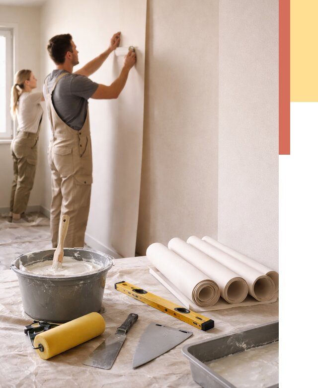 Поклейка бумажных обоев в Керчи от 5617 руб./м2 — быстро и недорого | ОТДЕЛОЧНИК-Крч