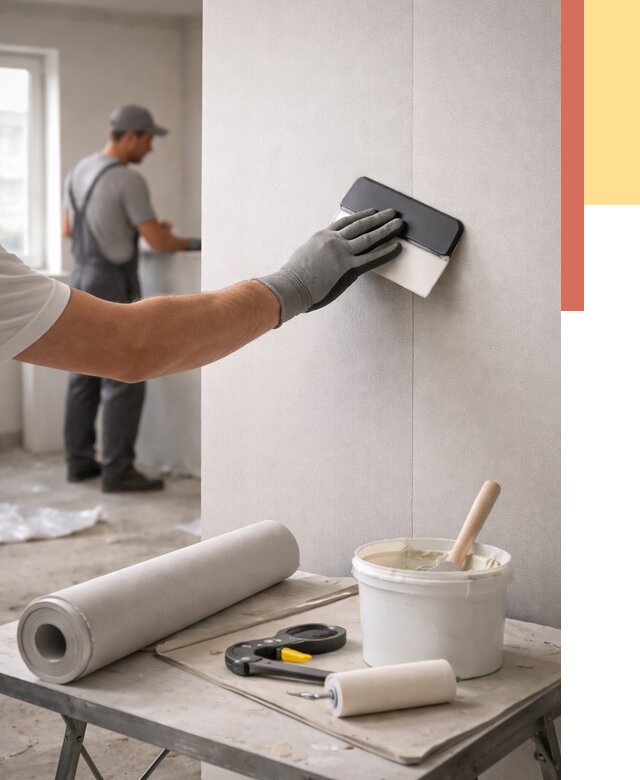 Поклейка обоев под покраску в Керчи от 3574 руб. за м2 | ОТДЕЛОЧНИК-Крч