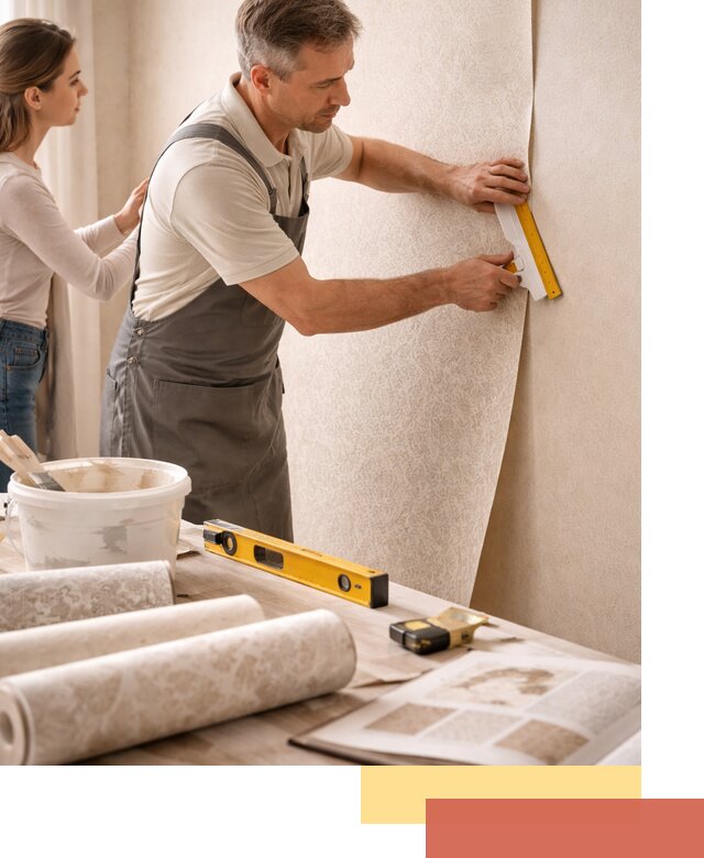 Поклейка обоев с подбором рисунка в Керчи