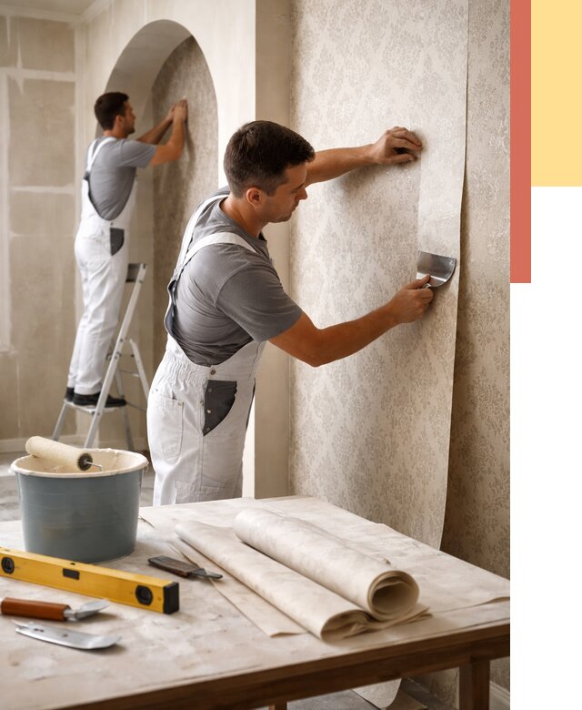 Поклейка обоев на сложные стены в Керчи от 2859 руб. под ключ | ОТДЕЛОЧНИК-Крч