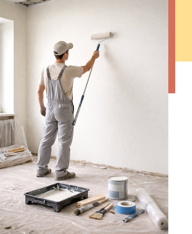 Покраска стен водоэмульсионной краской в Керчи от 460 руб. за м² | ОТДЕЛОЧНИК-Крч