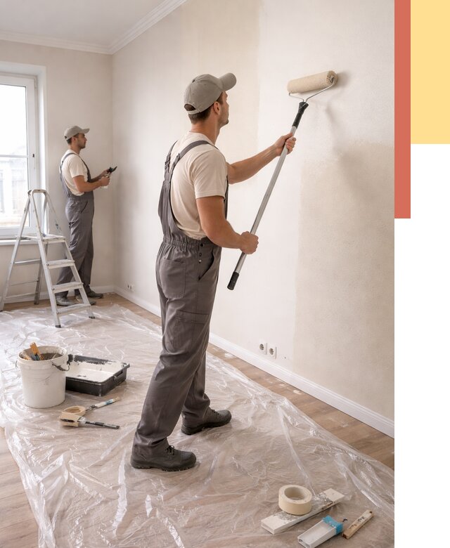 Покраска стен акриловой краской в Керчи от 3574 руб./м² — быстро и недорого | ОТДЕЛОЧНИК-Крч