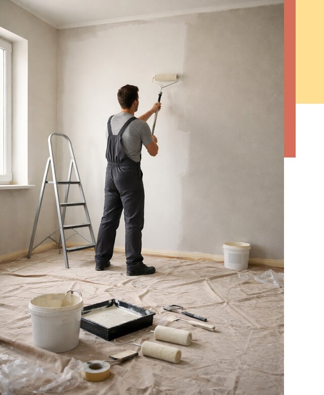 Покраска стен моющейся краской в Керчи от 357 руб./м² — быстро и недорого | ОТДЕЛОЧНИК-Крч