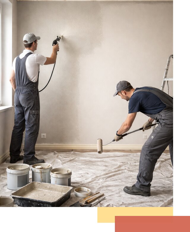 Покраска стен моющейся краской и защита поверхностей в Керчи