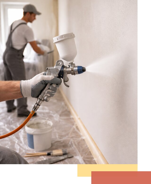 Покраска стен краскопультом в Керчи быстро и качественно