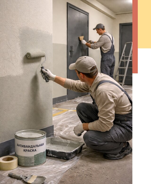 Покраска стен антивандальной краской в Керчи от 4595 руб./м² под ключ | ОТДЕЛОЧНИК-Крч