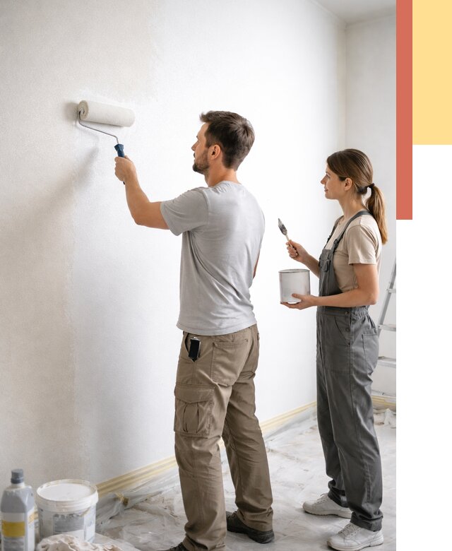 Окраска стен по стеклохолсту в Керчи от 4595 руб/м² под ключ | ОТДЕЛОЧНИК-Крч