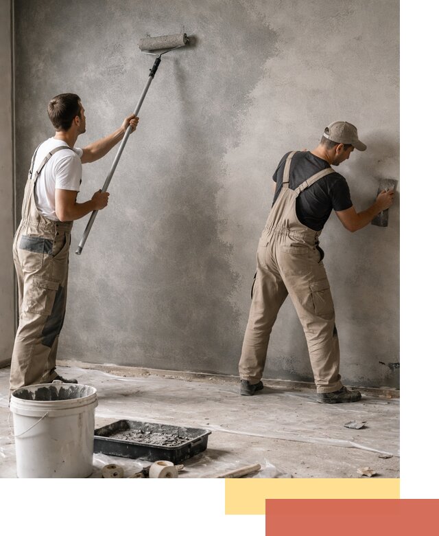 Покраска стен под бетон в Керчи профессионально и недорого