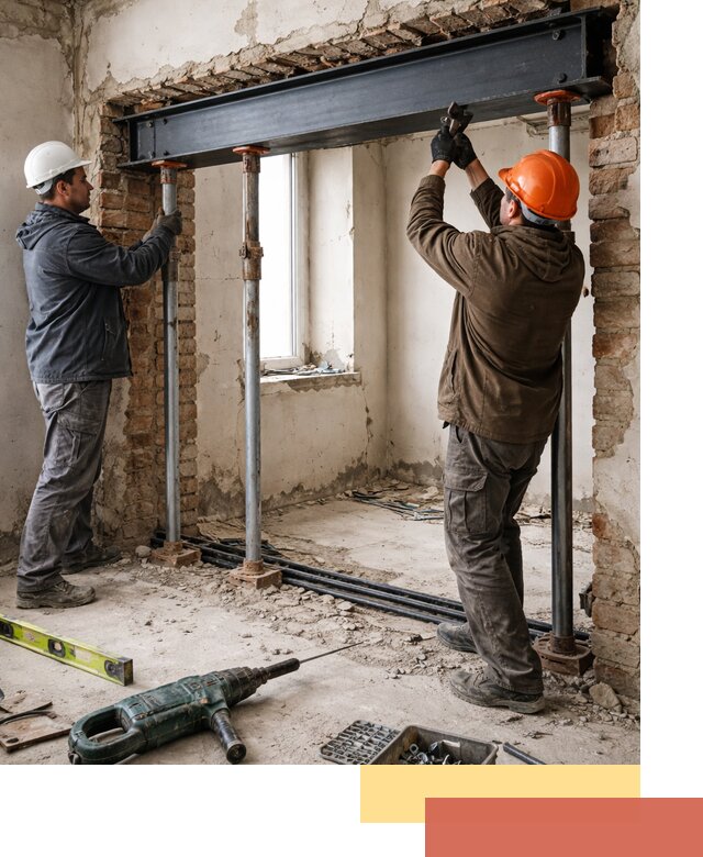 Усиление проема в стене в Керчи для расширения и безопасности