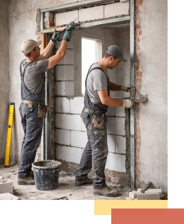 Закладка дверного проема под ключ в Керчи: демонтаж, монтаж, отделка