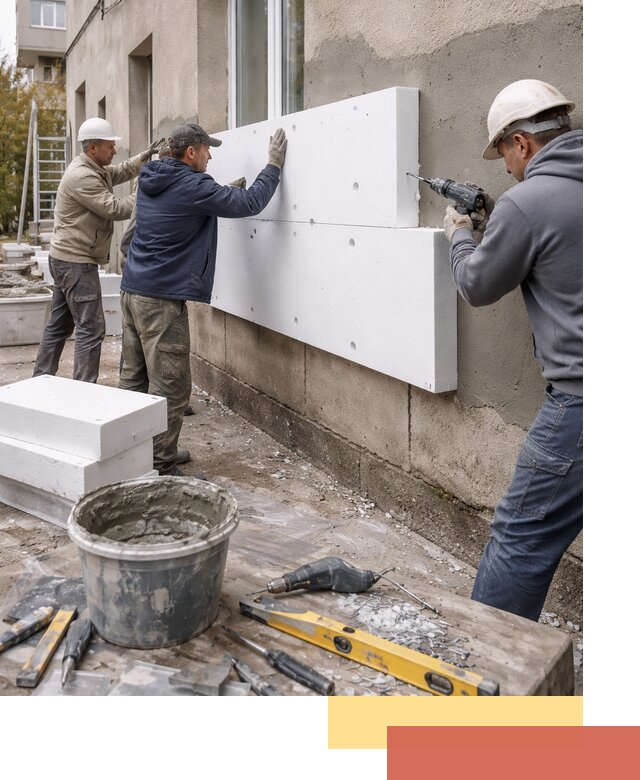 Утепление наружных стен пенопластом в Керчи