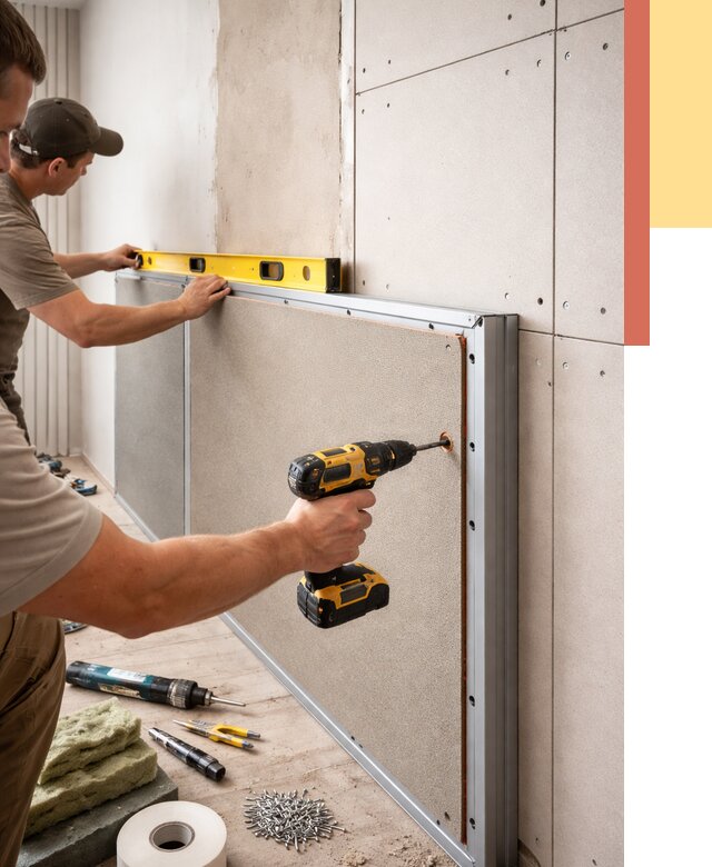 Шумоизоляция стен панелями ЗИПС в Керчи от 2247 руб./м² под ключ | ОТДЕЛОЧНИК-Крч