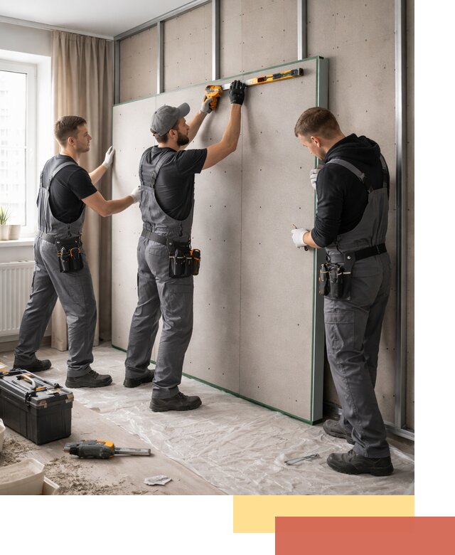 Шумоизоляция стен панелями ЗИПС в Керчи для жилых и коммерческих помещений