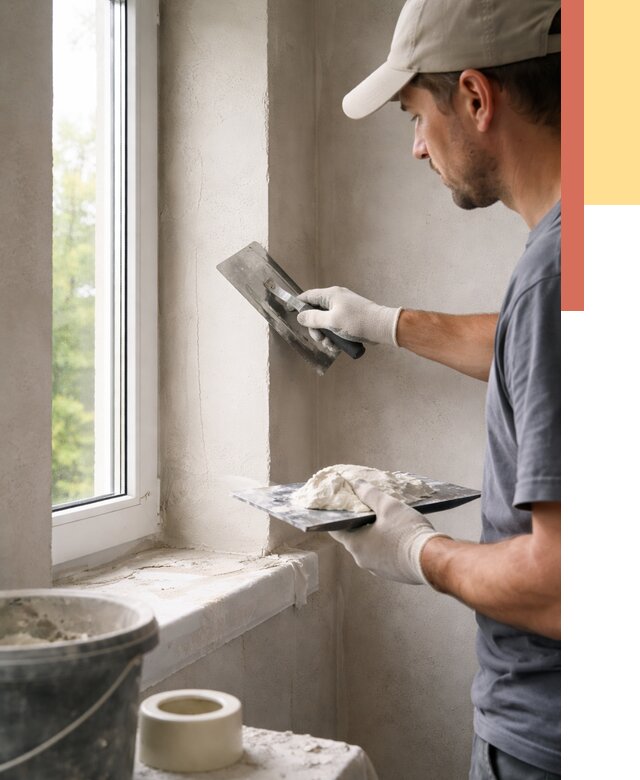 Штукатурка откосов в Керчи от 4595 руб/м² — услуги и выравнивание под ключ | ОТДЕЛОЧНИК-Крч