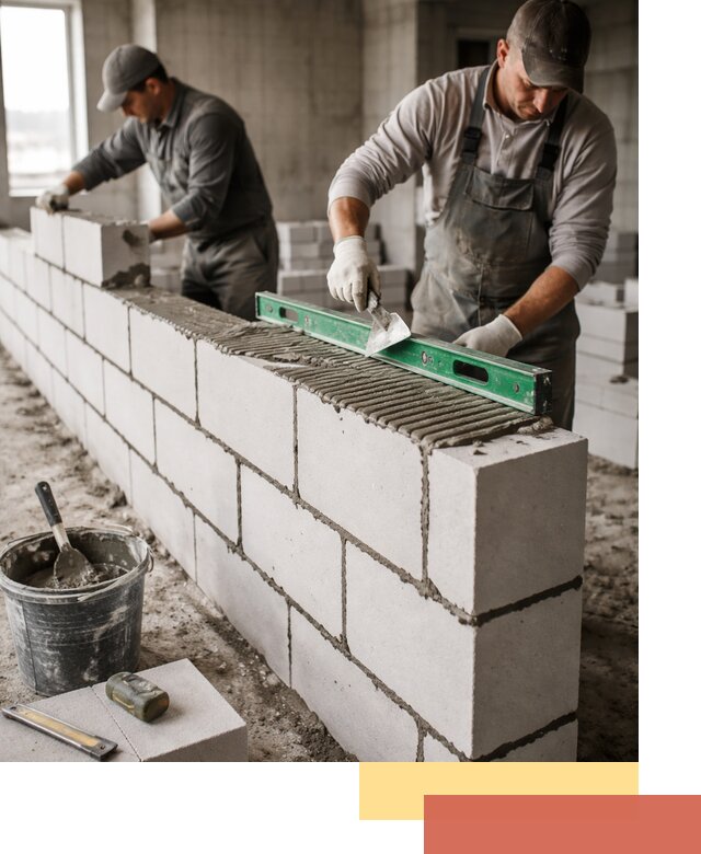 Кладка перегородок из газобетона в Керчи быстро и качественно