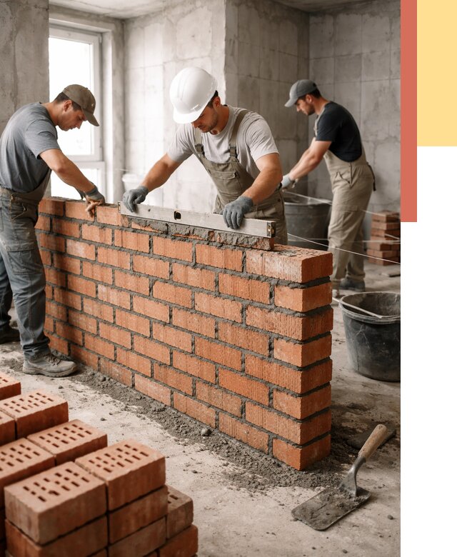 Кладка перегородок из кирпича в Керчи от 3574 руб. за м² | ОТДЕЛОЧНИК-Крч