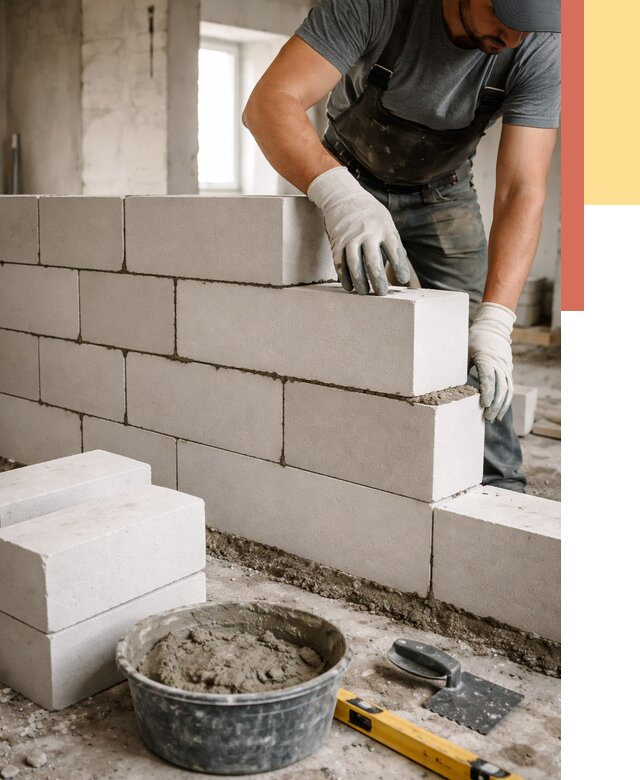 Кладка перегородок из силикатного блока в Керчи от 4085 руб. под ключ | ОТДЕЛОЧНИК-Крч