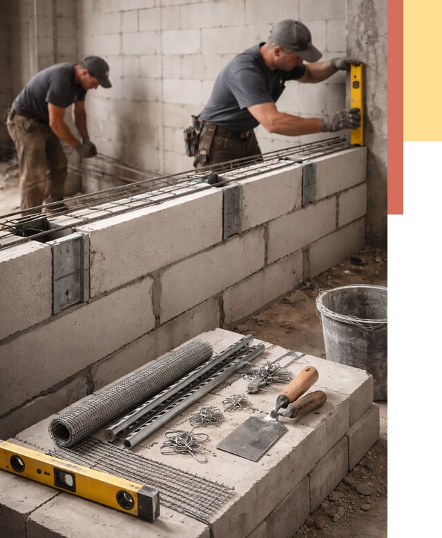 Армирование кладки перегородок в Керчи от 766 руб. под ключ | ОТДЕЛОЧНИК-Крч