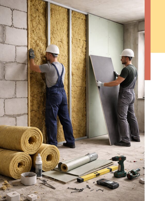 Шумоизоляция перегородок из блоков в Керчи от 1889 руб./м² — быстро и недорого | ОТДЕЛОЧНИК-Крч