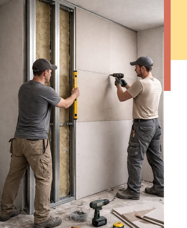 Монтаж двухслойной перегородки из гипсокартона в Керчи от 1481 руб. | ОТДЕЛОЧНИК-Крч