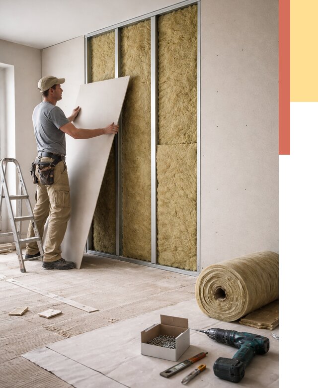 Перегородка из гипсокартона с шумоизоляцией в Керчи от 3186 руб. | ОТДЕЛОЧНИК-Крч