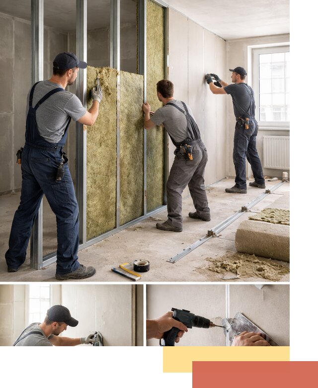 Перегородка из гипсокартона с шумоизоляцией в Керчи — монтаж под ключ