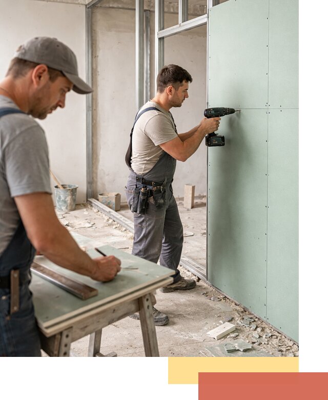 Перегородки из влагостойкого гипсокартона под ключ в Керчи