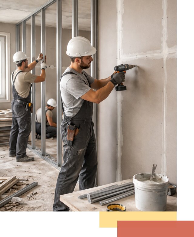 Перегородки из огнестойкого гипсокартона в Керчи под ключ