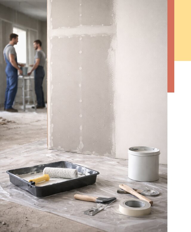 Покраска перегородок из гипсокартона в Керчи от 4595 руб. под ключ | ОТДЕЛОЧНИК-Крч