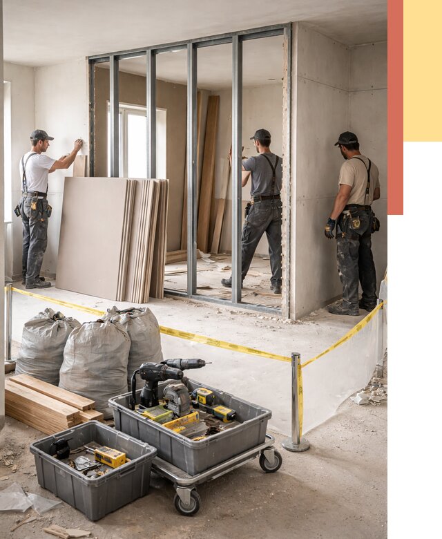 Перенос гипсокартонной перегородки в Керчи под ключ от 4595 руб. | Демонтаж и монтаж – ОТДЕЛОЧНИК-Крч