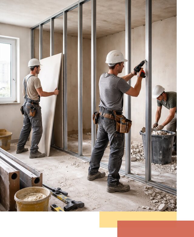 Перенос гипсокартонной перегородки в Керчи профессионально и быстро