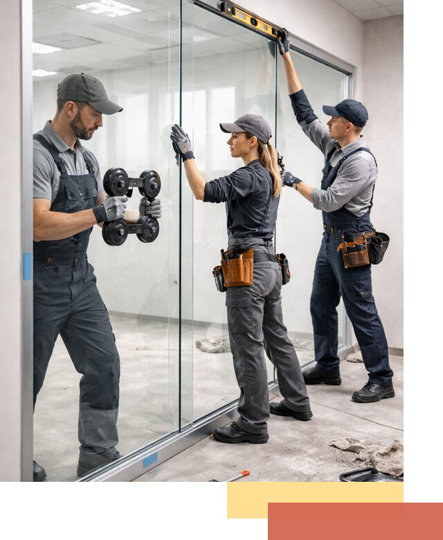 Профессиональный монтаж стеклянных перегородок в Керчи